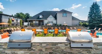 Poolside grilling area