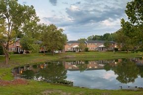New Milford apartment for rent - the pond in front of our building at dusk