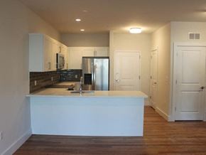 Little Falls apartment for rent - an empty kitchen with a white counter top