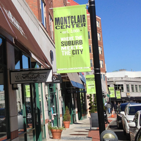 Montclair apartment for rent - a banner hanging from a pole on a city street