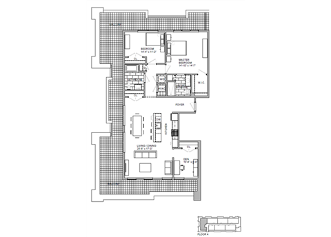 Floor plan for 2 beds, 2 baths, 1427 sqft
