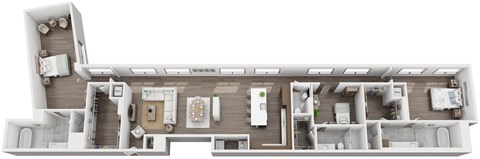 Floor plan for 3 beds, 3.5 baths, 2240 sqft