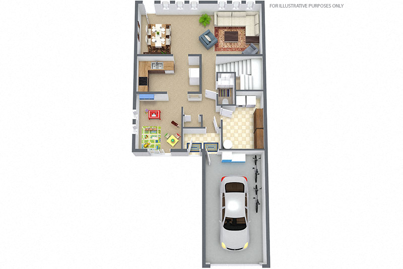 Floor plan for 4 beds, 2.5 baths, 1764 sqft