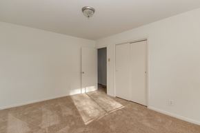 Norfolk apartment for rent - a bedroom with white walls and carpet and a door to a closet