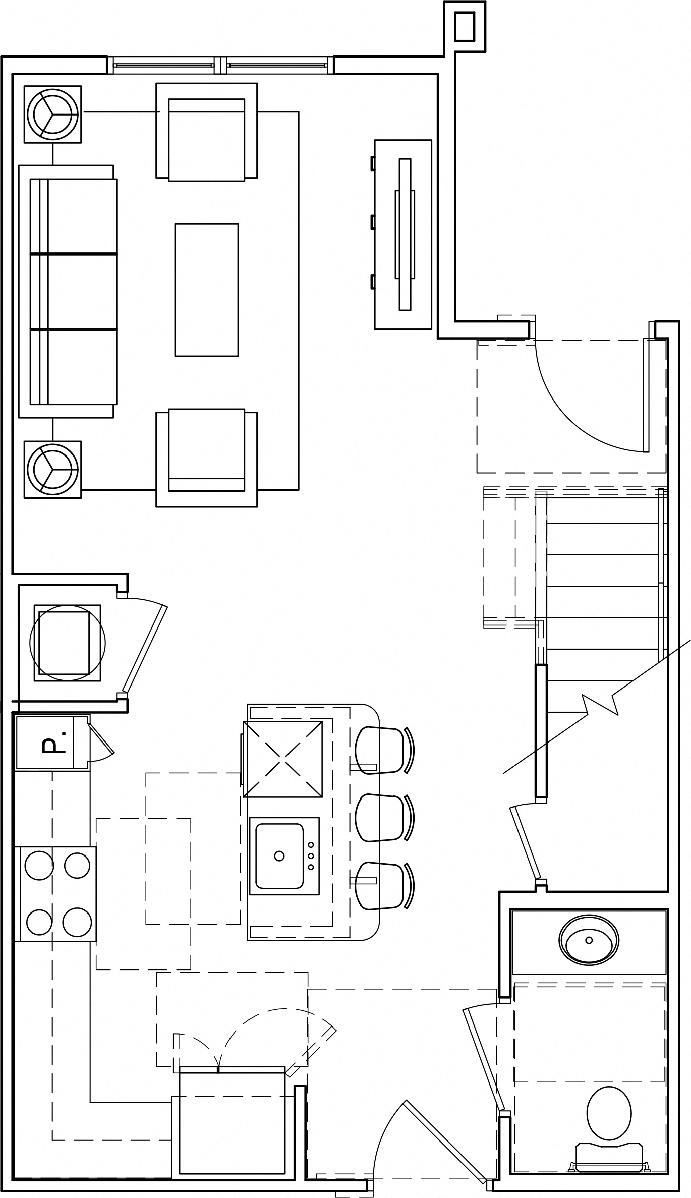 Floor plan for 2 beds, 2.5 baths, 1517 sqft