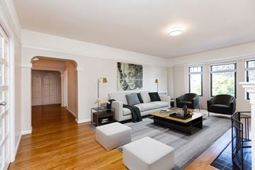 San Francisco apartment for rent - A living room with a white couch and a coffee table.