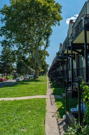 Upper Darby apartment for rent - a row of houses on the side of a sidewalk