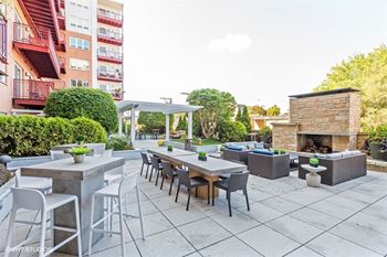 Outdoor deck with grilling stations