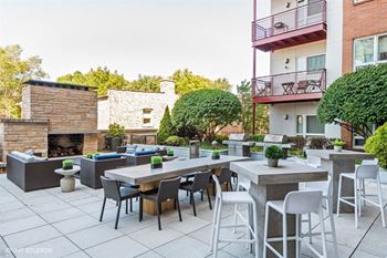 Outdoor deck with grilling stations