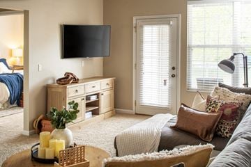 Omaha apartment for rent - a living room with a couch and a tv
