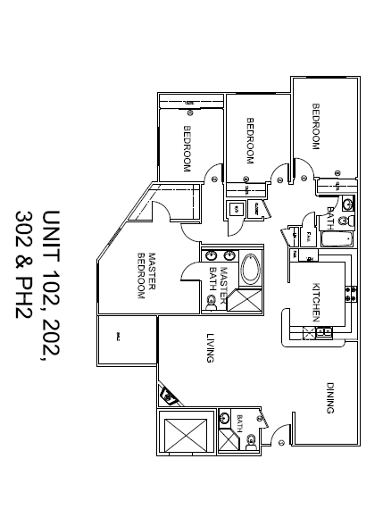 Floor plan for 4 beds, 3 baths, 1837 sqft