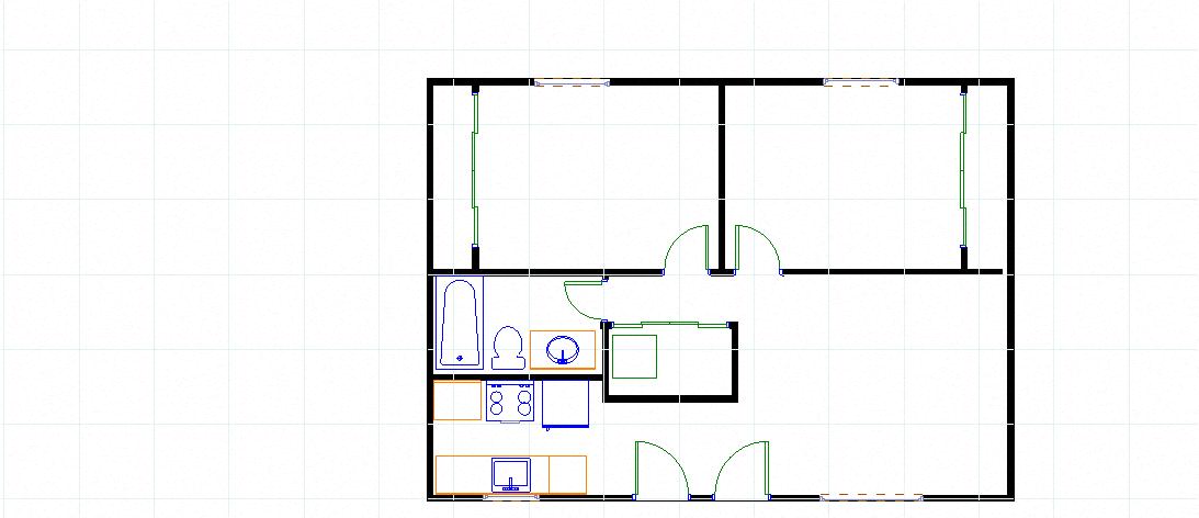Floor plan for 2 beds, 1 bath, 800 sqft