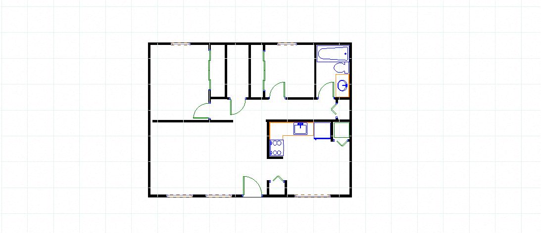 Floor plan for 2 beds, 1 bath, 800 sqft