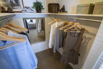 Walk-in closet in an apartment