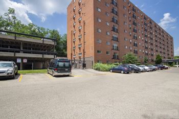 Covered parking garage
