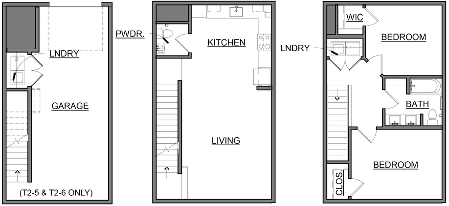 Floor plan for 2 beds, 1.5 baths, 1155 sqft