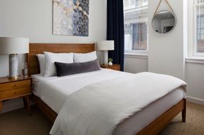 Philadelphia apartment for rent - Bedroom with cozy bed at The Commonwealth, Philadelphia, PA