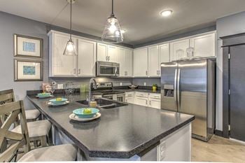 Sleek, black or white countertops