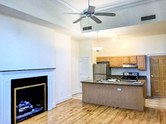 Floor plan for 1 bed, 1 bath, 840 sqft