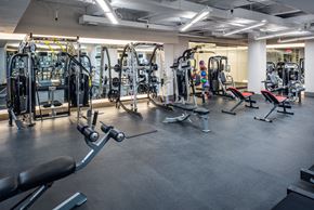New York apartment for rent - a gym with weights and cardio equipment in a building