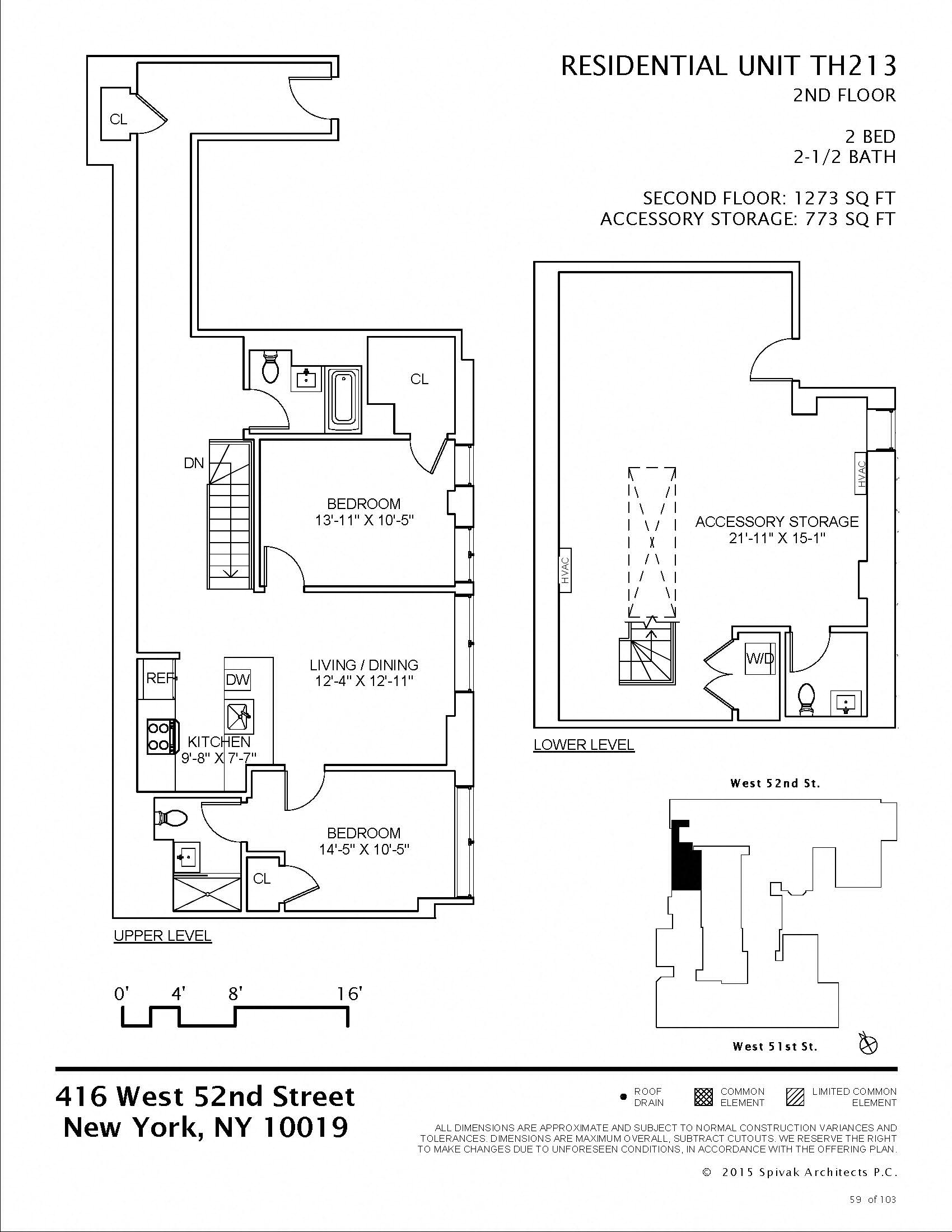Floor plan for 2 beds, 2.5 baths, 2046 sqft