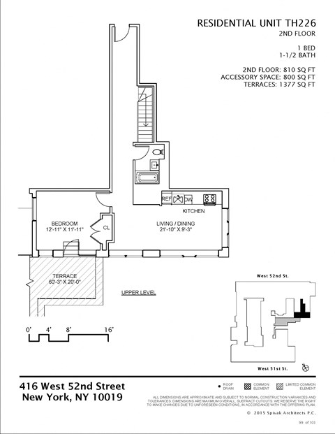 Floor plan for 1 bed, 1.5 baths, 1610 sqft
