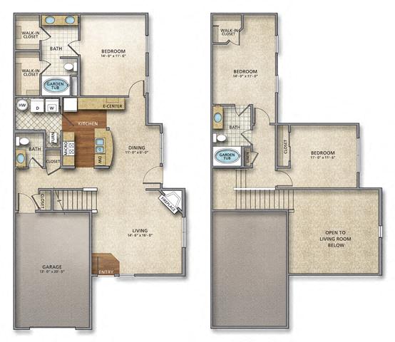 Floor plan for 3 beds, 2.5 baths, 1645 sqft