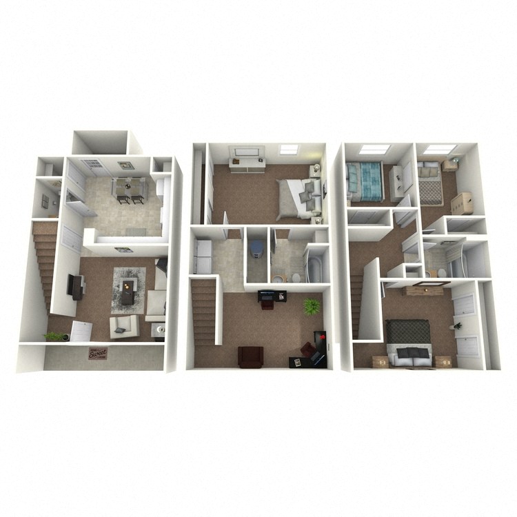 Floor plan for 4 beds, 2.5 baths, 1800 sqft