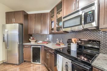 Fully equipped kitchen with modern appliances