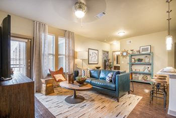 Contemporary finishes include wood and tile flooring