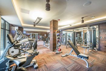 24-Hour fitness center with free weights