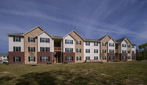 Westerville apartment for rent - A large apartment complex with multiple buildings and balconies.