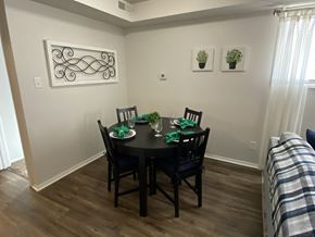 Beech Grove apartment for rent - A dining room with a table set for four.
