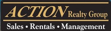 Middleburg house for rent - A black and gold logo for the ACTION Realty Group.