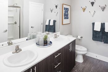 Baseline 158 - dual vanity bathrooms in select units