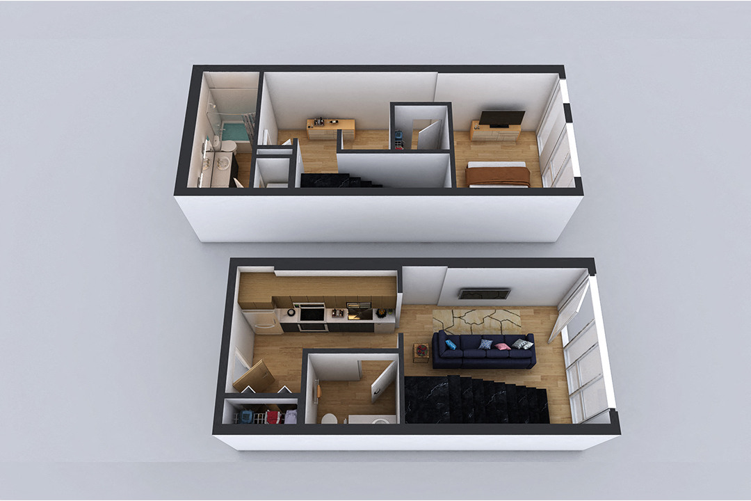Floor plan for 1 bed, 1 bath, 959 sqft