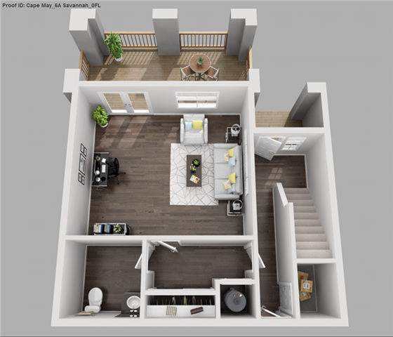 Floor plan for 3 beds, 2.5 baths, 1633 sqft