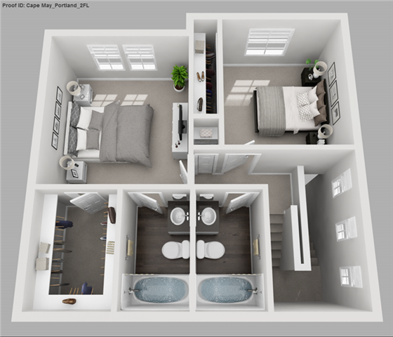 Floor plan for 3 beds, 3 baths, 1321 sqft