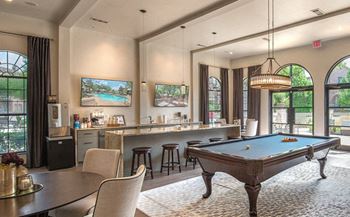 Resident lounge with pool table