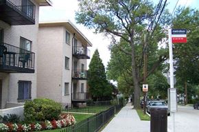 Washington apartment for rent - an apartment building on the side of a sidewalk