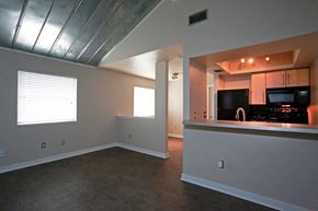 Austin apartment for rent - kitchen view from the living room