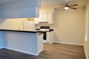 Austin apartment for rent - kitchen with a missing fridge