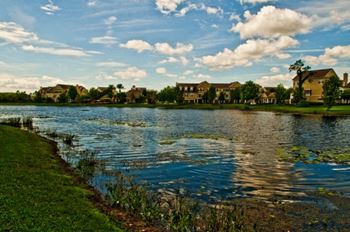 Lake with lush natural surrounding