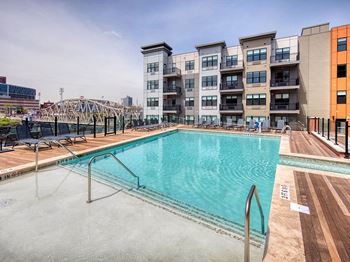 Pool deck overlooking the waterfront