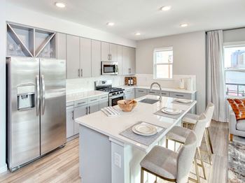 White stone counters