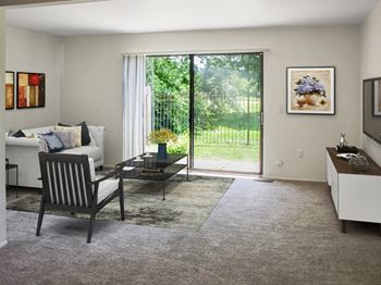 Carpeted living room