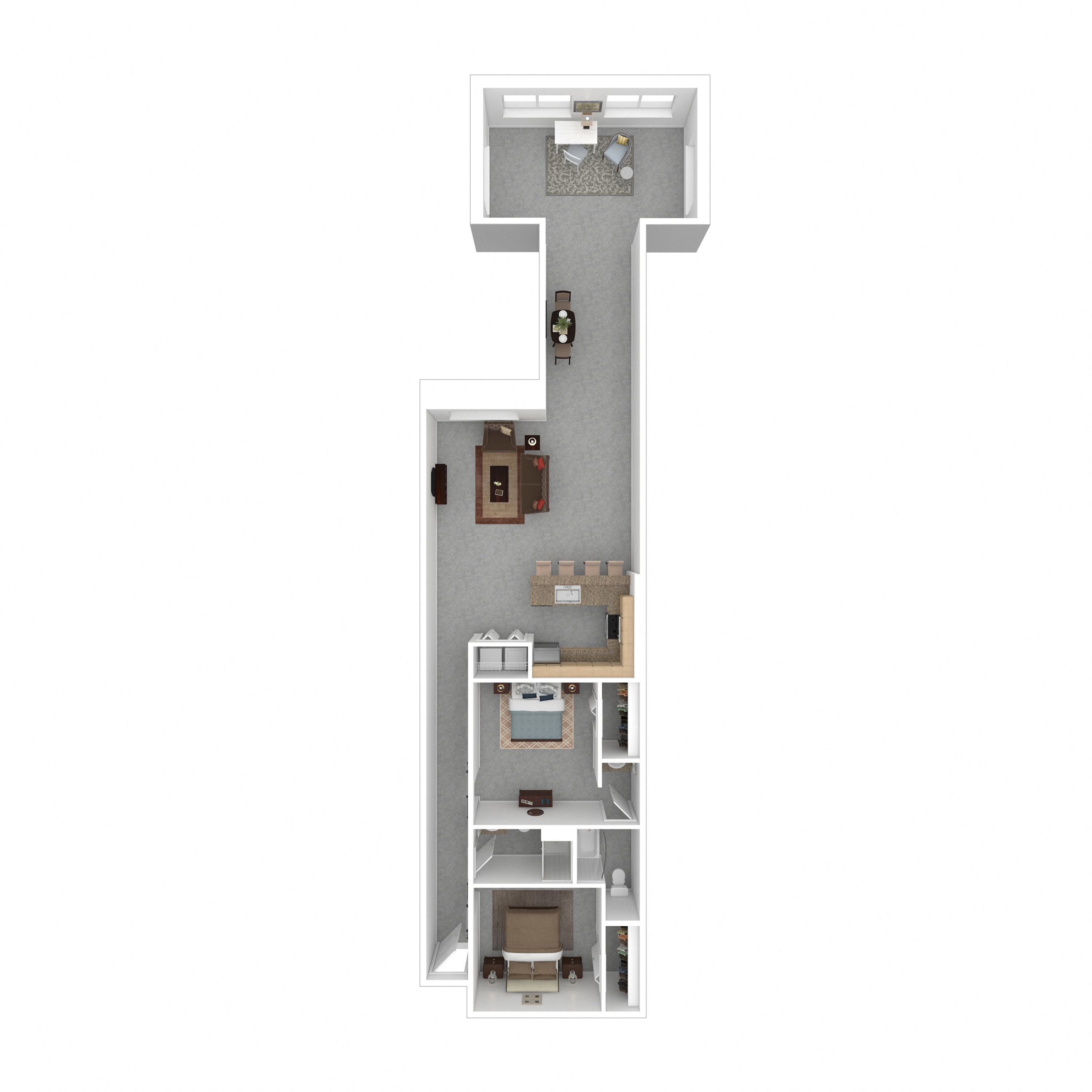 Floor plan for 2 beds, 2 baths, 1591 sqft