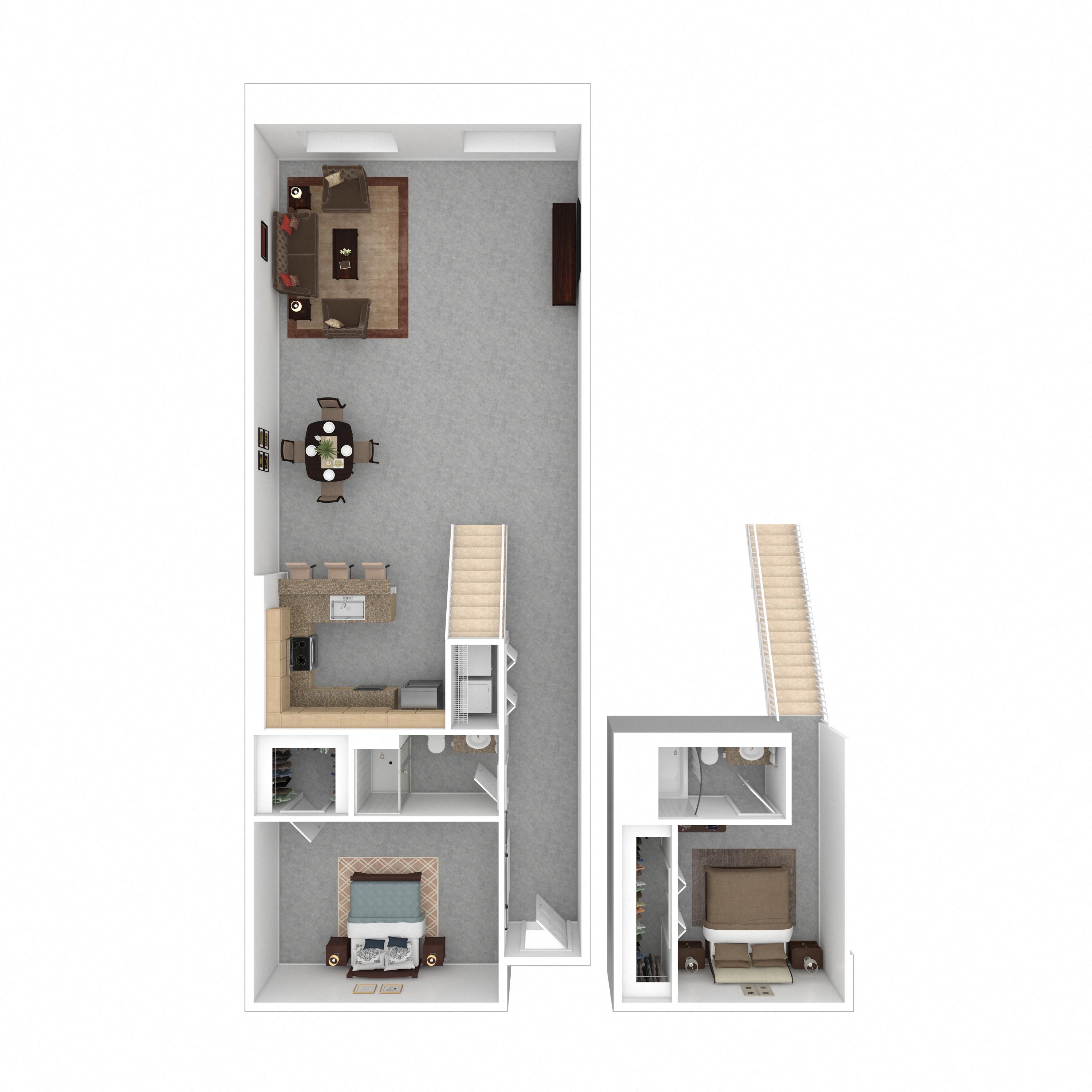 Floor plan for 2 beds, 2 baths, 1500 sqft