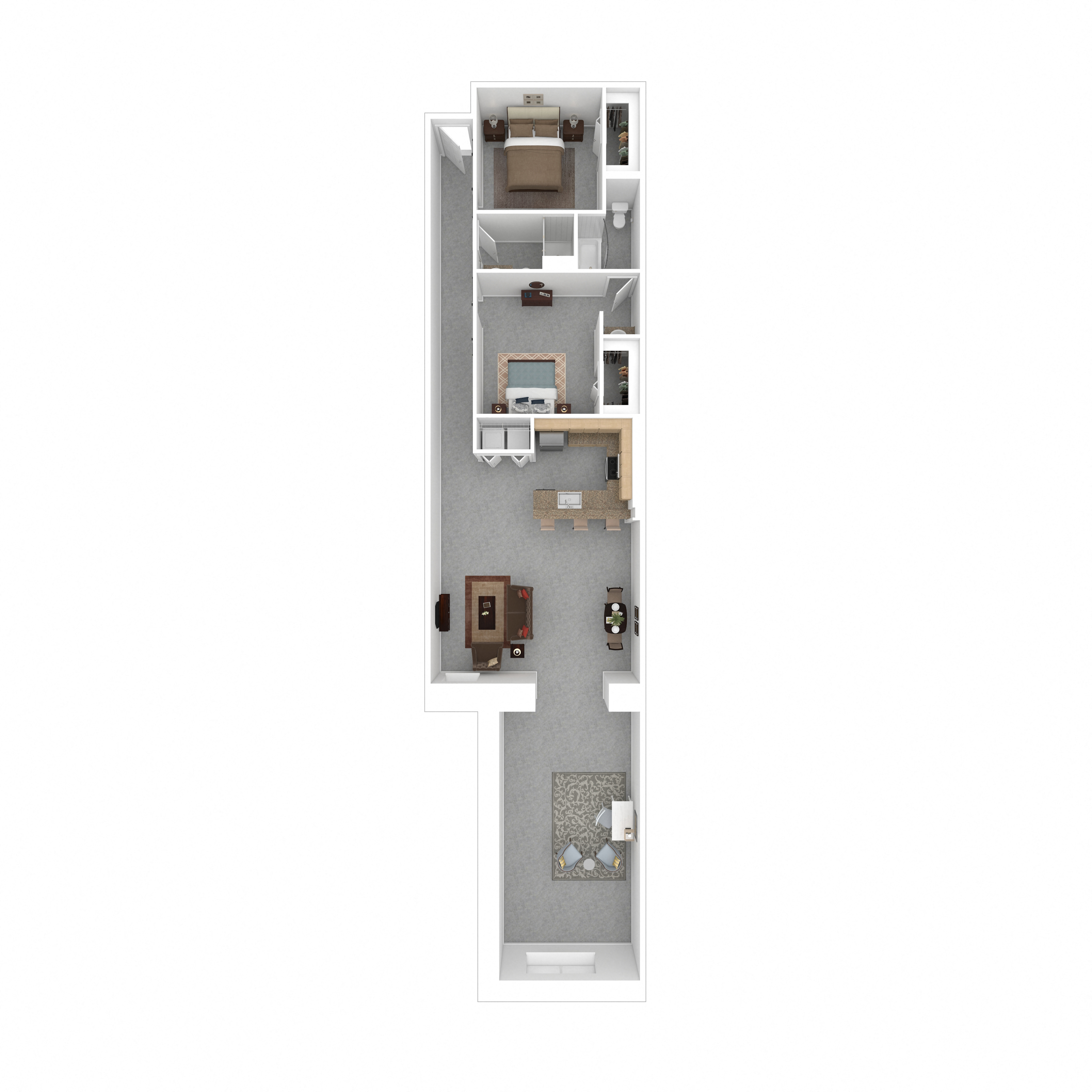 Floor plan for 2 beds, 2 baths, 1558 sqft