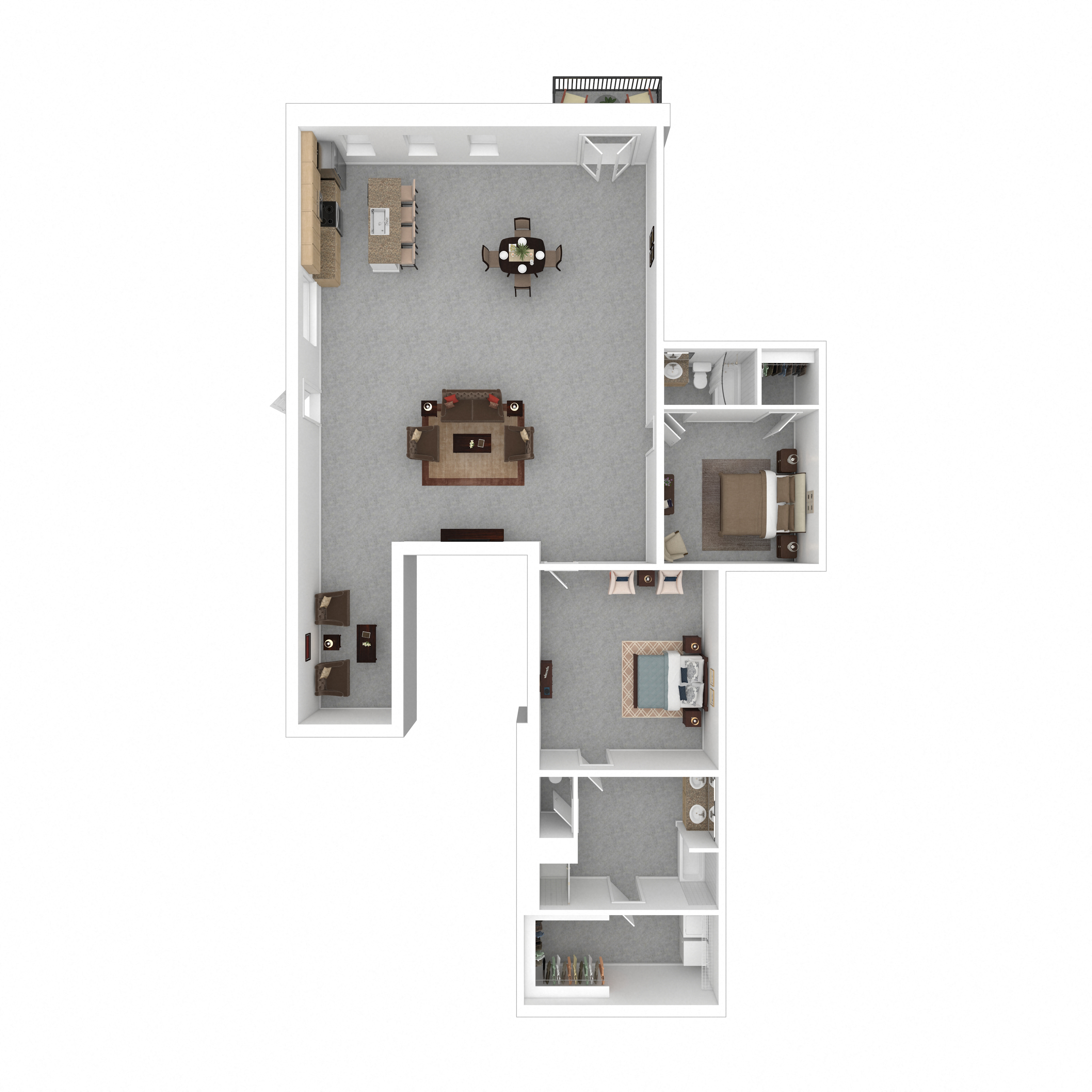 Floor plan for 2 beds, 2 baths, 2251 sqft